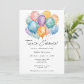 Ballonnen en Confetti Bruidsdouche Kaart (Staand voorkant)
