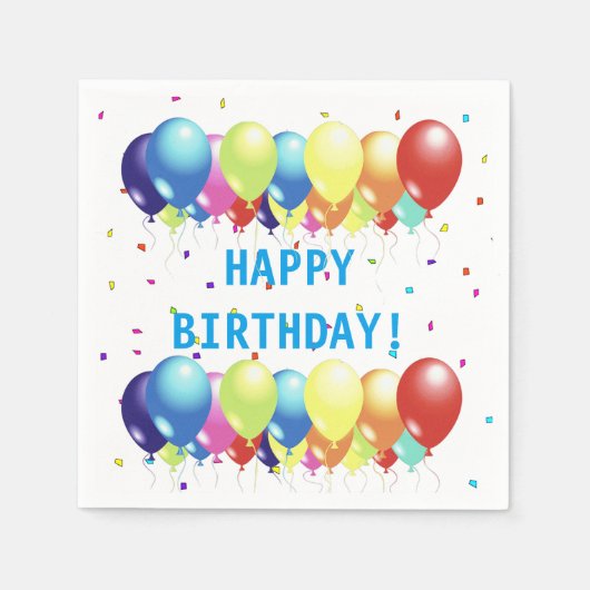 Ballonnen en Confetti Celebration Papieren servett Servetten (Voorkant)