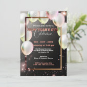 Ballonnen en Confetti Oud en Nieuw Kaart (Staand voorkant)