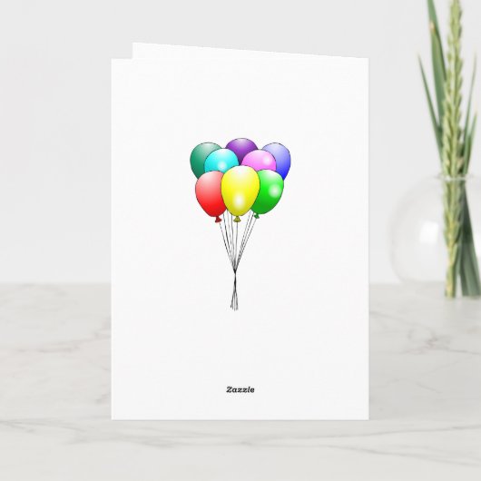 Ballonnen en Confetti verjaardag Kaart (Achterkant)