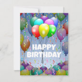 Ballonnen en Confetti Verjaardagskaart Feestdagenkaart (Voorkant)