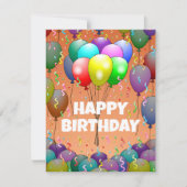 Ballonnen en Confetti Verjaardagskaart Feestdagenkaart (Voorkant)