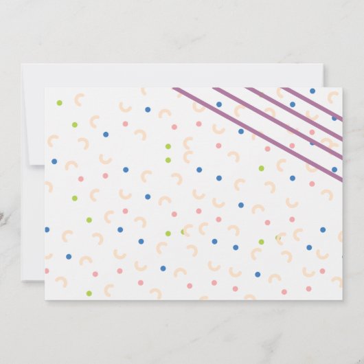 Ballonnen en Confetti verjaardagsuitnodiging Kaart (Achterkant)