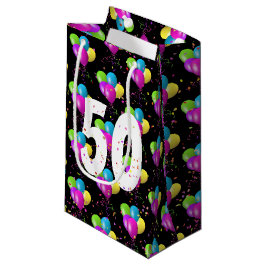 Ballonnen en confetti voor 50ste verjaardag klein cadeauzakje