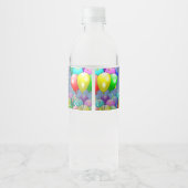 Ballonnen en confetti waterfles etiket (Achterkant)