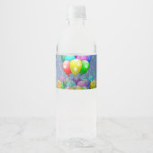 Ballonnen en confetti waterfles etiket (Voorkant)