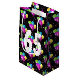 Ballonnen en confetti zakje voor 65ste verjaardag
