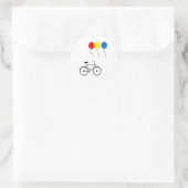 ballonnen en fietsen ronde sticker (Tas)