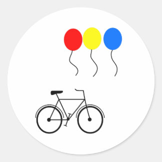 ballonnen en fietsen ronde sticker