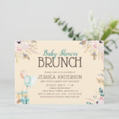 Ballonnen en geschenken | Baby shower Brunch Kaart (Staand voorkant)