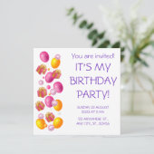 ballonnen en geschenken. Elegant jarig Kaart (Staand voorkant)