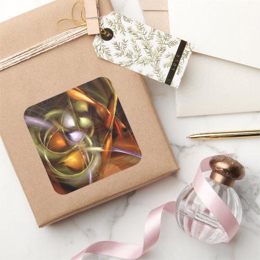 Ballonnen en Lint Abstract Vierkante Sticker (Geschenken)