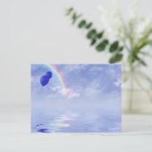 Ballonnen en regenboog briefkaart (Staand voorkant)