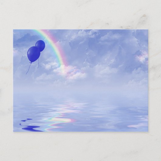 Ballonnen en regenboog briefkaart (Voorkant)