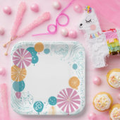 ballonnen en sterren papieren bordje (Feest)