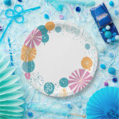 ballonnen en sterren papieren bordje (Feest)