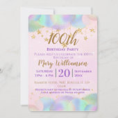 Ballonnen en sterren roze 100ste verjaardag kaart (Voorkant)