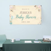Ballonnen en veren Boho Baby shower Spandoek (Beurs)
