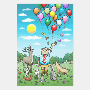 Ballonnen en verjaardagen, het perfecte paar! inpakpapier vel
