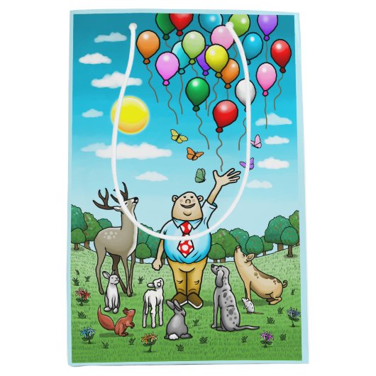 Ballonnen en verjaardagen, het perfecte paar! medium cadeauzakje (Voorkant)