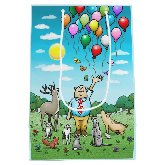 Ballonnen en verjaardagen, het perfecte paar! medium cadeauzakje (Achterkant)