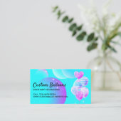 Ballonnen Event Party Planner Decoratie Blauwgroen Visitekaartje (Staand voorkant)