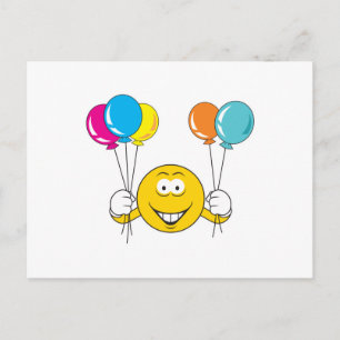 Ballonnen Feest Gezicht Briefkaart