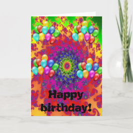 Ballonnen Feest Spetterende Verjaardag Felicitatie Kaart