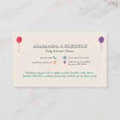 Ballonnen - Feestorganisator Visitekaartje (Achterkant)