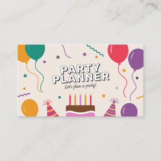 Ballonnen - Feestplanner Visitekaartje (Voorkant)