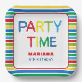 BALLONNEN FEESTTIJD PAPIEREN BORDJE (Voorkant)