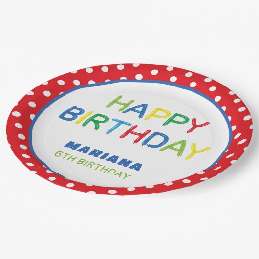 BALLONNEN FEESTTIJD PAPIEREN BORDJE (Gekanteld)