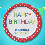 BALLONNEN FEESTTIJD PAPIEREN BORDJE<br><div class="desc">Leuke ballonnen party time letters in primaire kleuren</div>