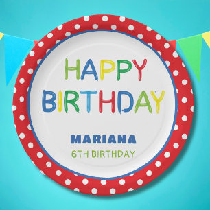 BALLONNEN FEESTTIJD PAPIEREN BORDJE