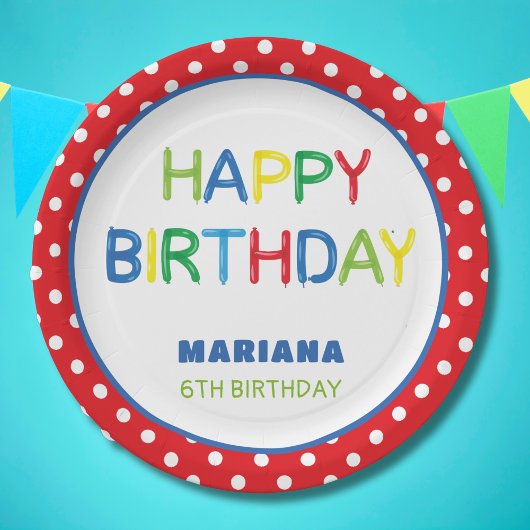 BALLONNEN FEESTTIJD PAPIEREN BORDJE