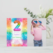 Ballonnen foto uitnodigingen (Staand voorkant)