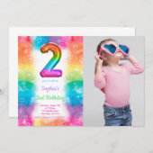 Ballonnen foto uitnodigingen (Voorkant / Achterkant)