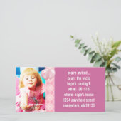 Ballonnen Framboos Argyle Verjaardags Uitnodiging (Staand voorkant)