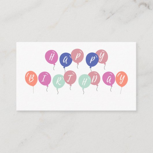 ballonnen gefeliciteerd informatiekaartje (Voorkant)