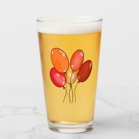Ballonnen gelukkige vibraties glas (Voorkant gevuld)