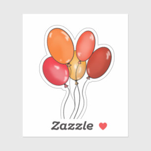 Ballonnen gelukkige vibraties sticker