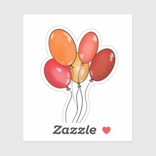 Ballonnen gelukkige vibraties sticker (Vel)