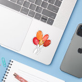 Ballonnen gelukkige vibraties sticker (Laptop met iPhone)