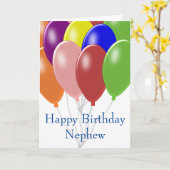 ballonnen gepersonaliseerde neef verjaardag kaart (Gele Bloem)