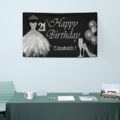 Ballonnen, Glas,Hak, Jurk,Zwart Spandoek (Beurs)