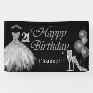 Ballonnen, Glas,Hak, Jurk,Zwart Spandoek