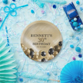 Ballonnen Gouden Verjaardag Papieren Bordje (Feest)