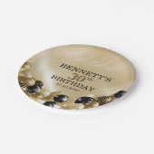 Ballonnen Gouden Verjaardag Papieren Bordje (Gekanteld)