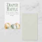 Ballonnen Green Diaper Raffle Baby shower Tickets Informatiekaartje (Voorkant / Achterkant)