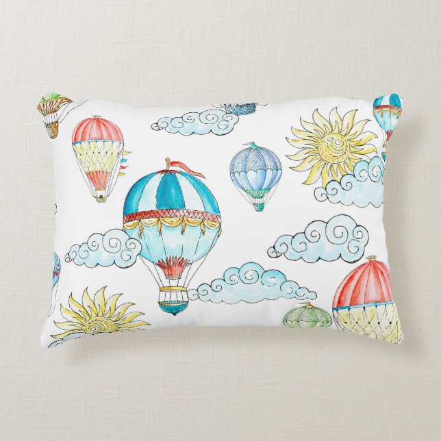  ballonnen: grillige Waterverf naadloos. Accent Kussen (Voorkant)